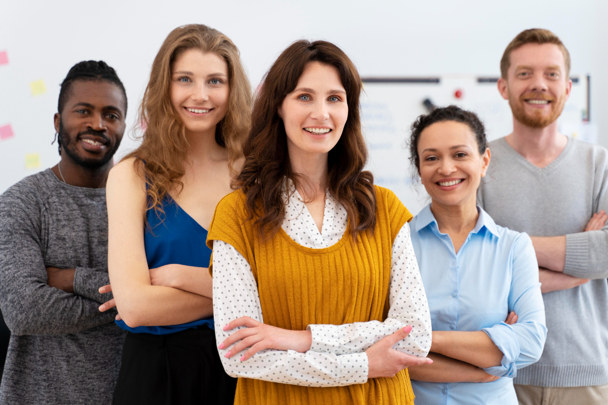 Collègues à la pause café